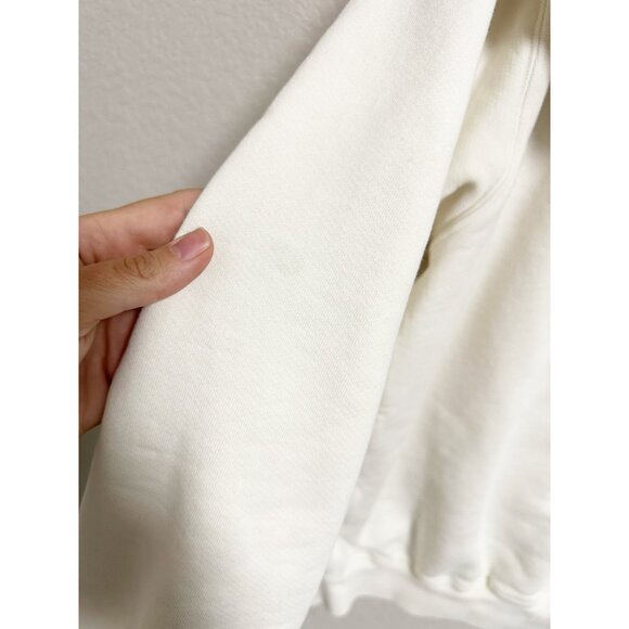 Madhappy Mens Classics Zip Up Hoodie In Cotton Fleece Relaxed Fit Neutral Large - Picture 5 of 10